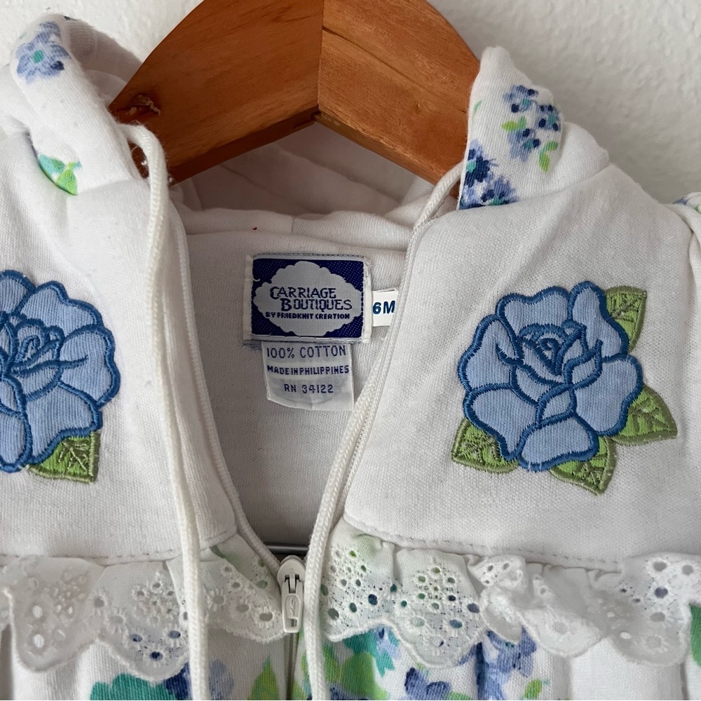 Vintage Carriage Boutiques Baby Girl Floral Snow Suit Sz 6m - Picture 3 of 5